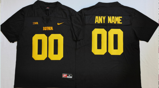 Custom Iowa Hawkeyes Jersey Name and Number College NCAA Football Black