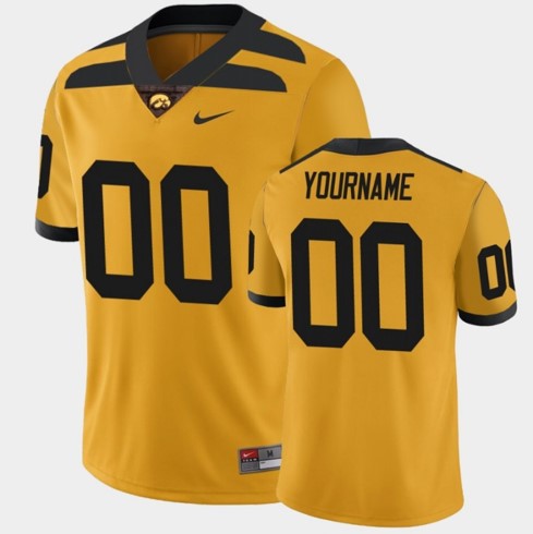 Custom Iowa Hawkeyes Jersey Name and Number College NCAA Football Gold