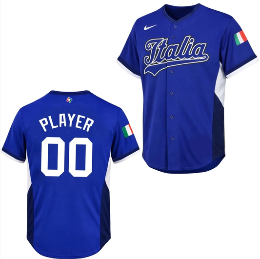 Custom Italy Baseball Jersey Name, Number 2026 World Baseball Classic Royal