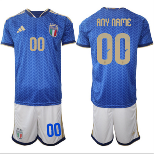 Custom Italy Team Jersey Name, Number 2025-26 Blue Home Soccer Suit