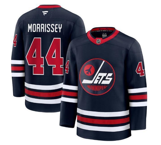 Custom Josh Morrissey Jets Jersey - Alternate Navy All Stitched