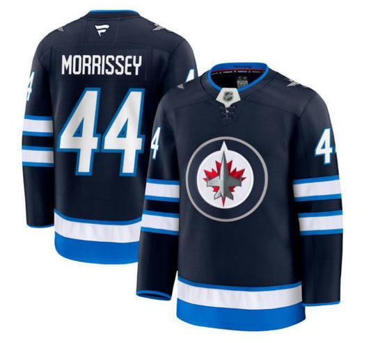 Custom Josh Morrissey Jets Jersey - Navy All Stitched
