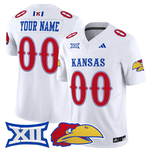Custom Kansas Jayhawks Jersey Name, Number 2025 Vapor Limited Stitched White