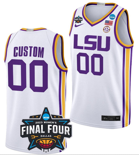 Custom LSU Tigers Jersey College Basketball 2023 NCAA Final Four Garnet