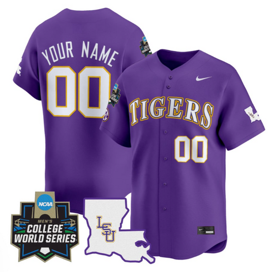 Custom LSU Tigers Jersey Name, Number 2025 World Series Stitched Purple