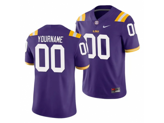 Custom LSU Tigers Purple College Football Jersey