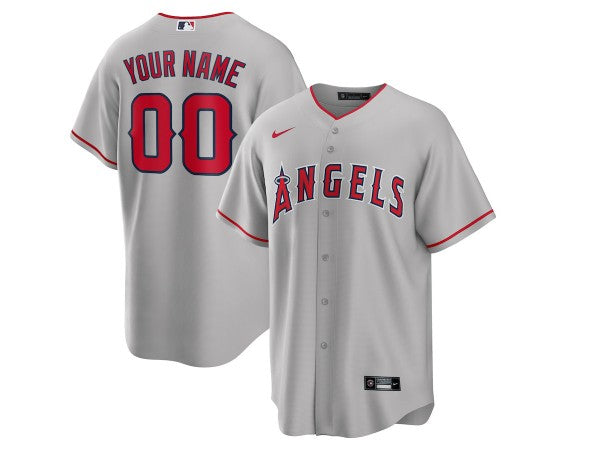 Custom Los Angeles Angels Cool Base Jersey - Gray
