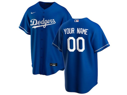Custom Los Angeles Dodgers Cool Base Jersey - Royal