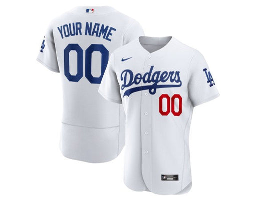 Custom Los Angeles Dodgers Flex Base Jersey - White