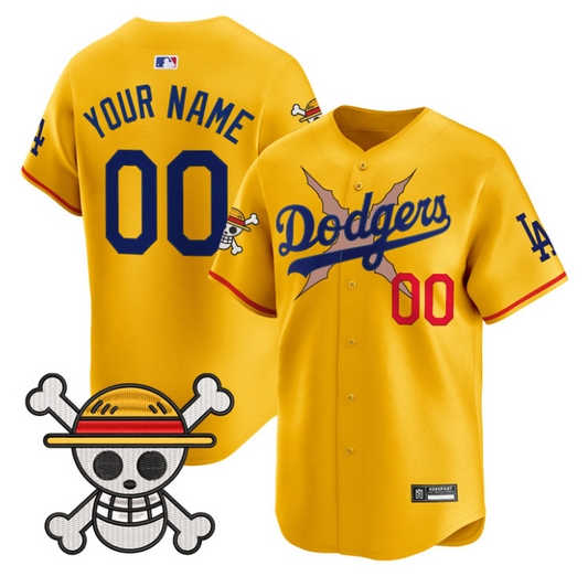 Custom Los Angeles Dodgers Jersey Name, Number One Piece 2025 Stitched Gold