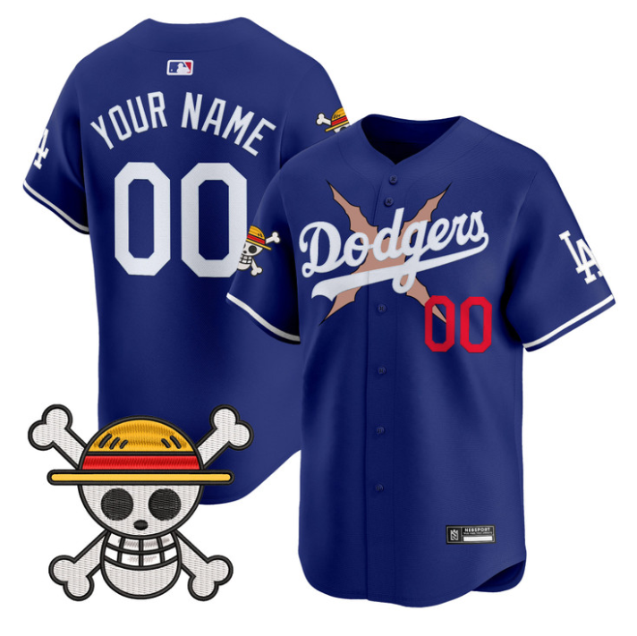 Custom Los Angeles Dodgers Jersey Name, Number One Piece 2025 Stitched Royal