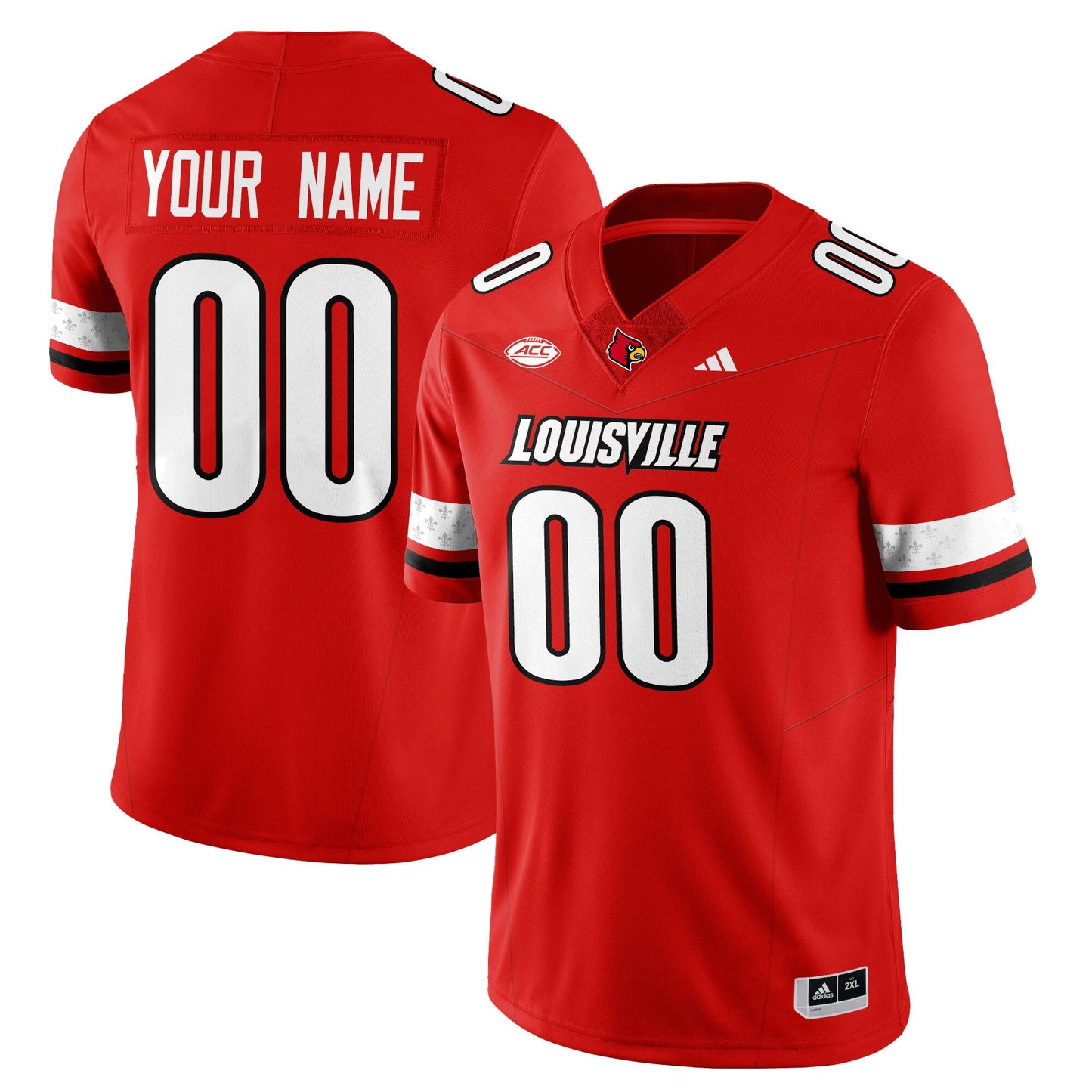 Custom Louisville Jersey Name, Number Football 2025 Vapor Limited Stitched Red