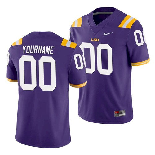 Custom Lsu Tigers Jersey Name and Number NCAA College Football Purple