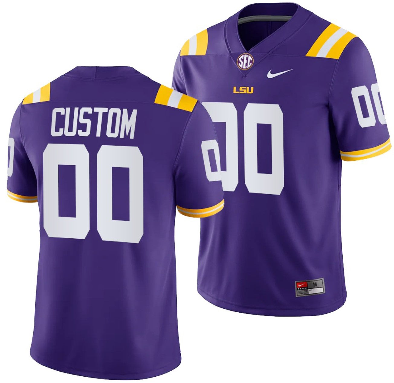 Custom Lsu Tigers Jersey Name and Number NCAA College Football SEC Patch Purple