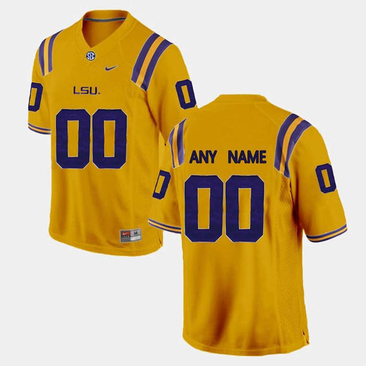 Custom Lsu Tigers Jersey Name and Number NCAA College Football Yellow