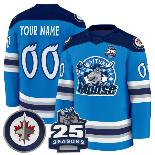 Custom Manitoba Moose Jersey Name and Number 2025 Premium All Stitched