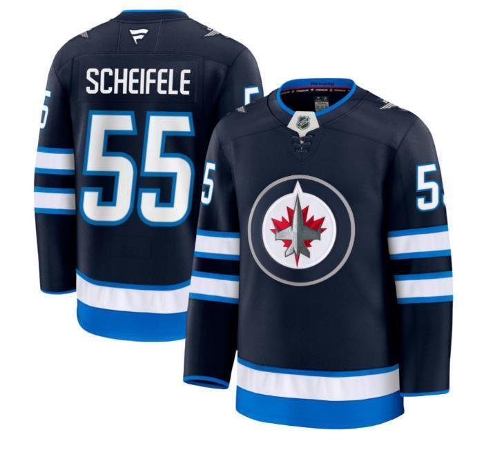 Custom Mark Scheifele Jets Jersey - Navy All Stitched