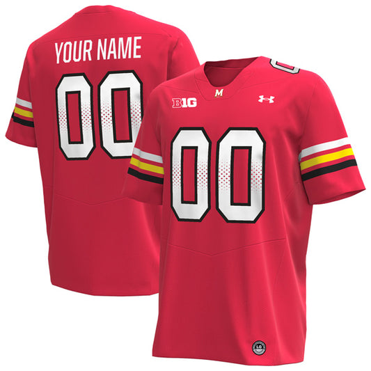 Custom Maryland Terrapins Jersey Name and Number College Football Red Home – All Stitched