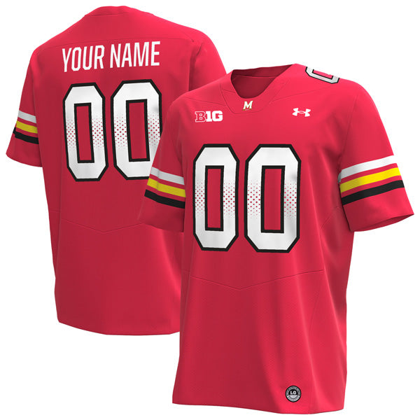 Custom Maryland Terrapins Jersey Name and Number College Football Red Home Game – All Stitched