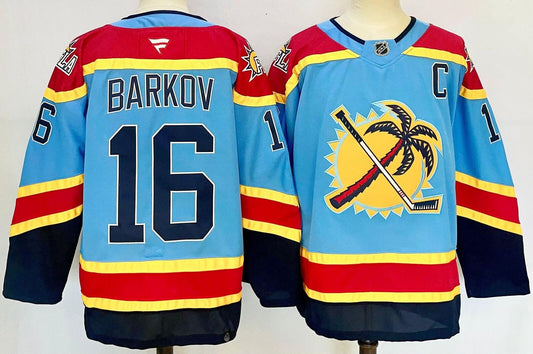 Custom Men Aleksander Barkov Panthers Blue Jersey All Stitched