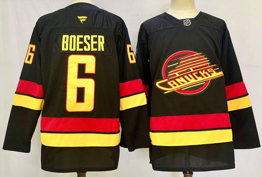Custom Men Brock Boeser Canucks Black Jersey All Stitched