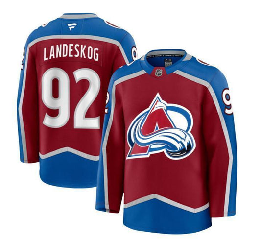 Custom Men Gabriel Landeskog Avalanche Burgundy Jersey All Stitched