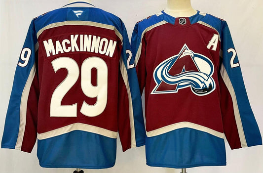 Custom Men Nathan MacKinnon Avalanche Burgundy Jersey All Stitched