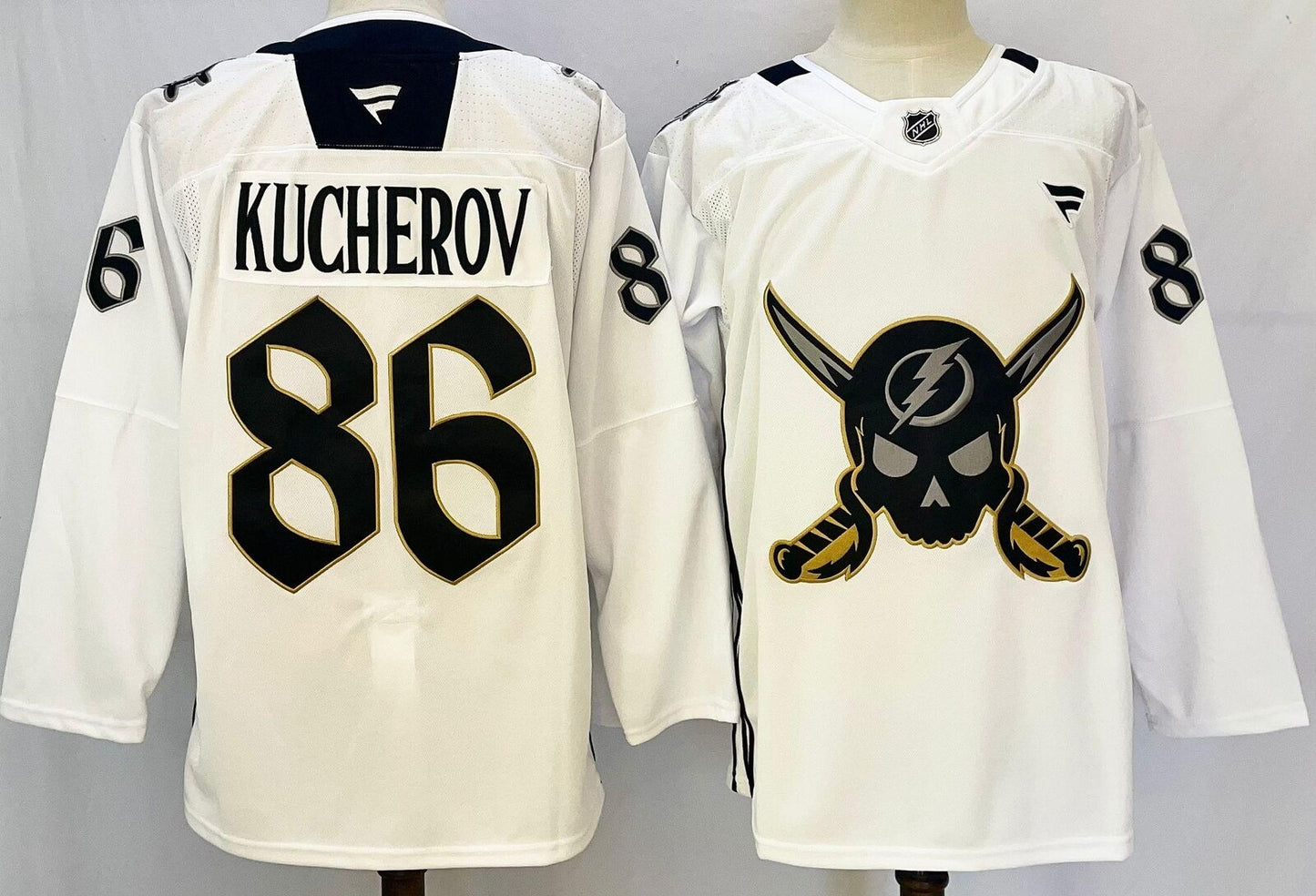 Custom Men Nikita Kucherov Lightning White Jersey All Stitched