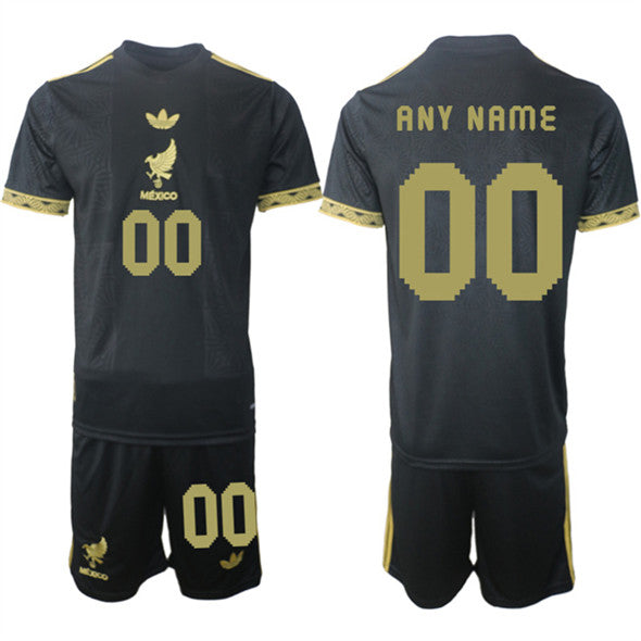 Custom Mexico Jersey Name and Number Black Gold 2025 - 26 Soccer Suit