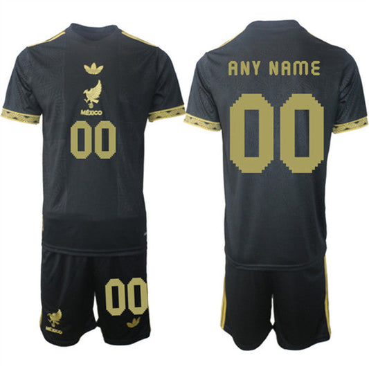 Custom Mexico Jersey Name and Number Black Gold 2025 - 26 Soccer Suit