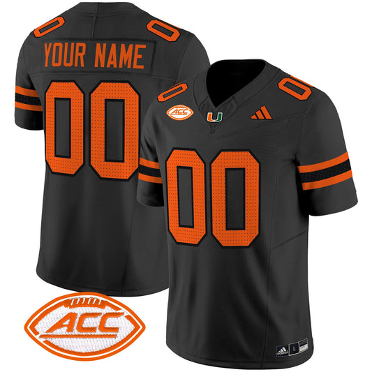 Custom Miami Hurricanes Jersey Name, Number 2025 Limited Stitched Black