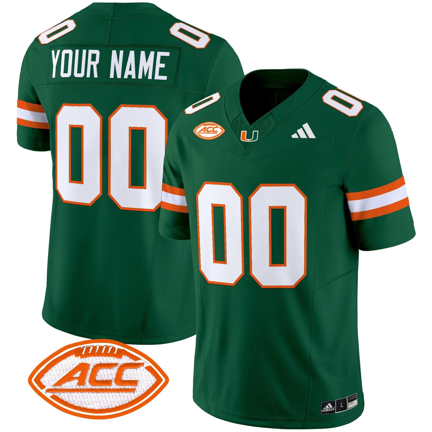 Custom Miami Hurricanes Jersey Name, Number 2025 Limited Stitched Green