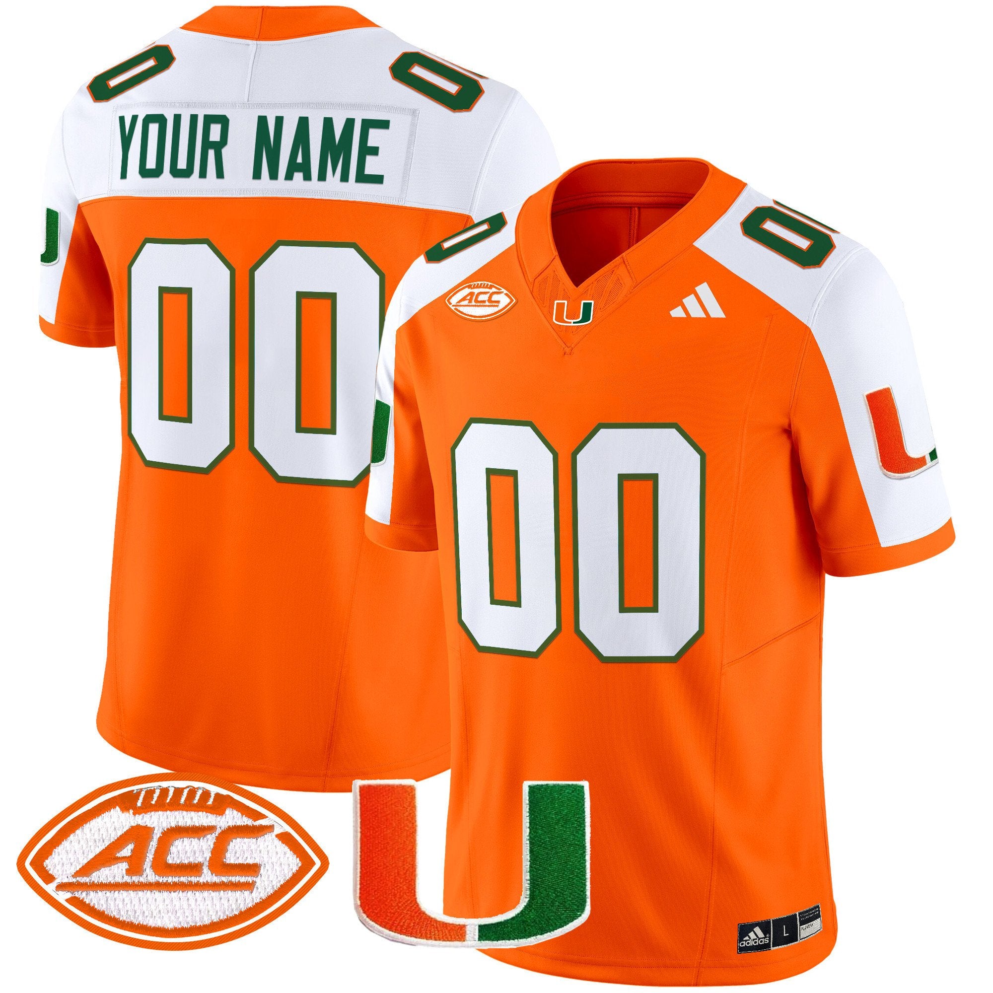 Custom Miami Hurricanes Jersey Name, Number 2025 Limited Stitched Orange Alternate