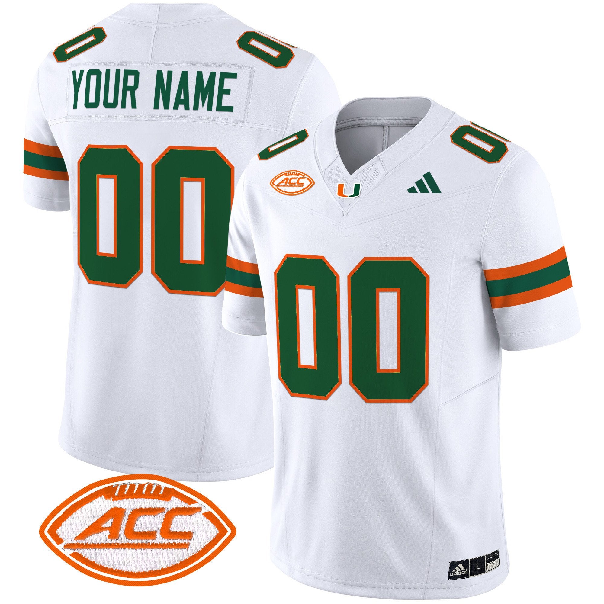 Custom Miami Hurricanes Jersey Name, Number 2025 Limited Stitched White