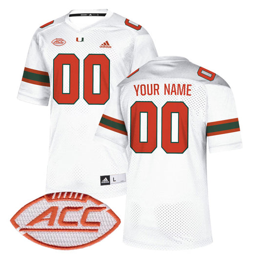 Custom Miami Hurricanes Jersey Name and Number College Football White – All Stitched