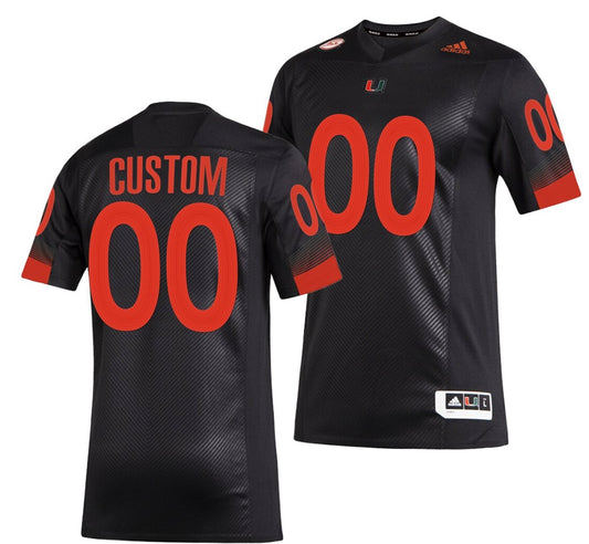 Custom Miami Hurricanes Jersey Name and Number NCAA College Football Black