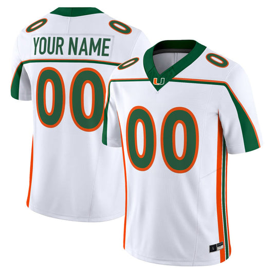 Custom Miami Hurricanes Jersey Throwback Name Number 2025 Vapor Limited Stitched