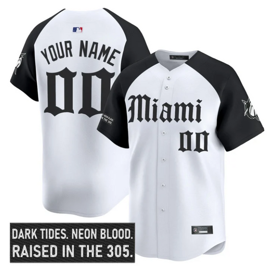 Custom Miami Marlins Jersey Name, Number Gothic Vice Edition Stitched
