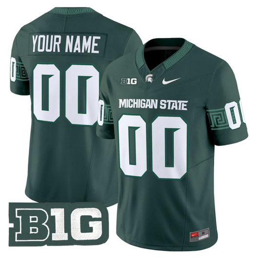 Custom Michigan State Spartans Jersey 2025 Vapor Limited Stitched Green