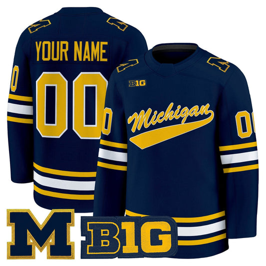 Custom Michigan Wolverines Jersey Name, Number 2025-26 Premium Stitched Navy