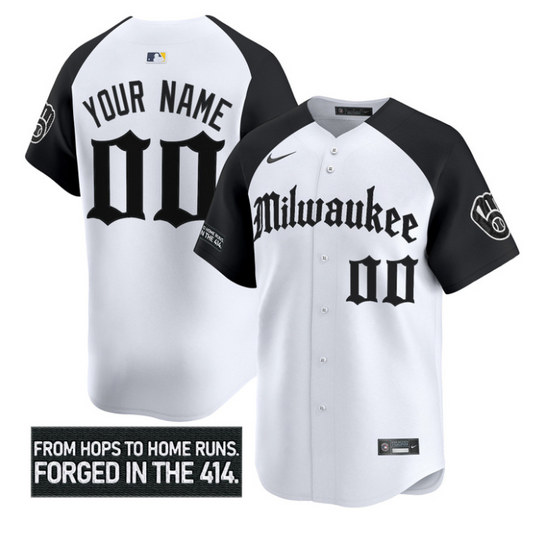 Custom Milwaukee Brewers Jersey Gothic 414 Shadows Edition Stitched Alternate