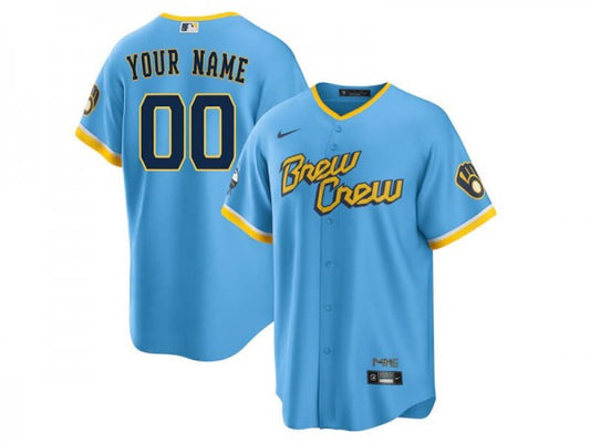 Custom Milwaukee Brewers Powder Blue City Connect Limited Jersey