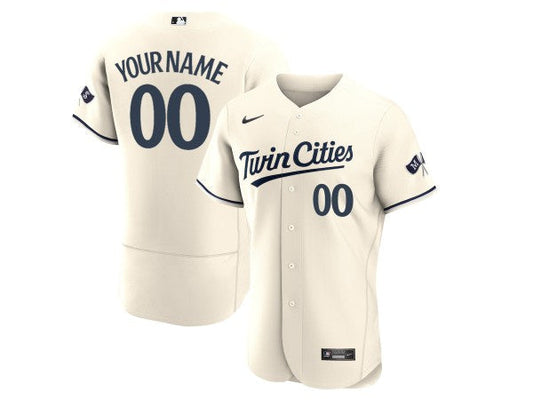 Custom Minnesota Twins Flex Base Jersey - Cream
