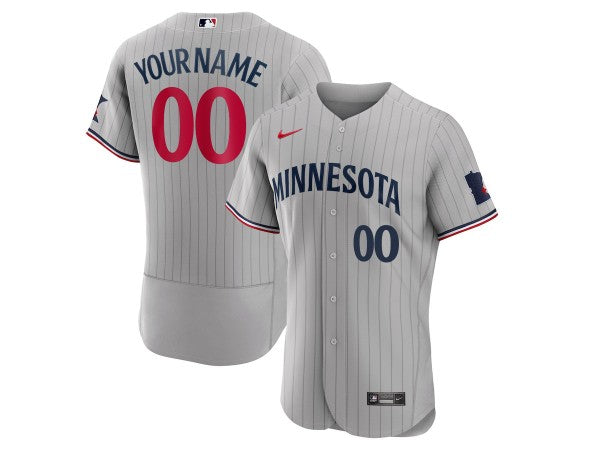 Custom Minnesota Twins Flex Base Jersey - Gray