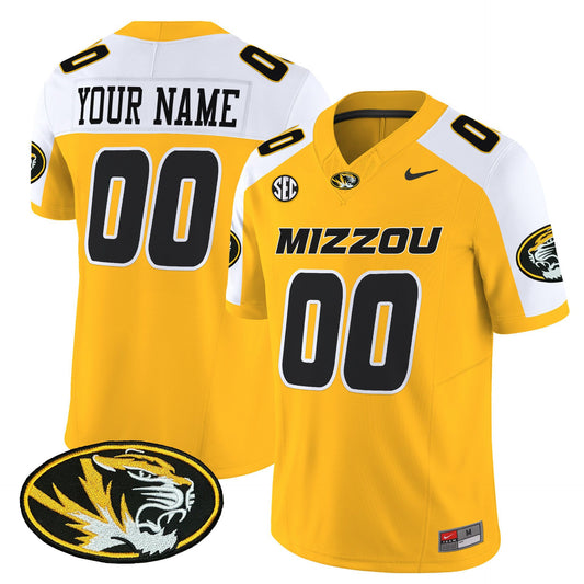 Custom Missouri Tigers Jersey Name, Number 2025 Vapor Limited Stitched Gold