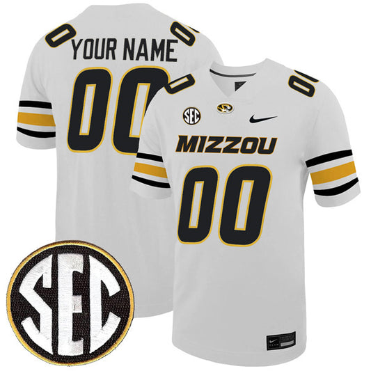 Custom Missouri Tigers Jersey Name and Number College Football White Vapor F.U.S.E Limited – All Stitched