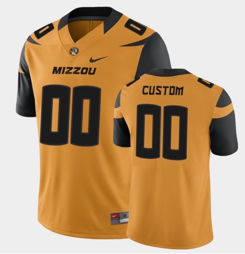 Custom Missouri Tigers Jersey Name and Number NCAA College Football Gold