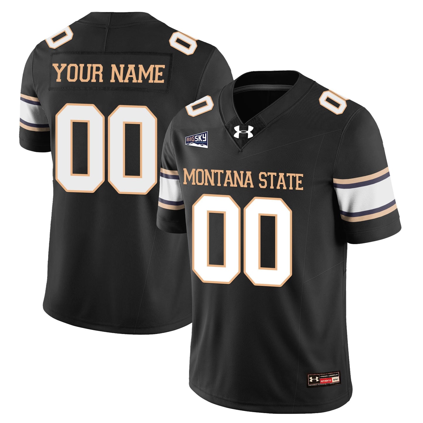 Custom Montana State Bobcat Jersey Name, Number Football 2025 Stitched Black