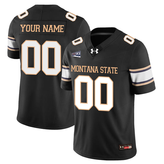 Custom Montana State Bobcat Jersey Name, Number Football 2025 Stitched Black