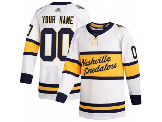 Custom Nashville Predators White Winter Classic Jersey